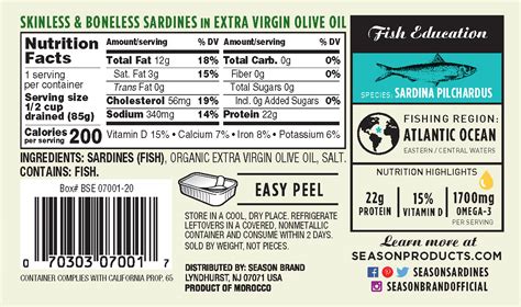 Sardines Season Brand Sustainable Canned Seafood