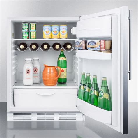 Compact or mini refrigerators are the best choices for small rooms and living spaces. Summit FF61SSHV 24 Undercounter Refrigerator with ...