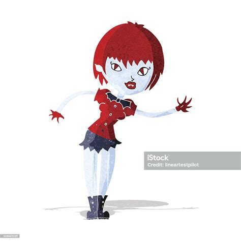 Cartoon Vampire Girl Welcoming Stok Vektör Sanatı And Clip Art‘nin Daha Fazla Görseli Clip Art