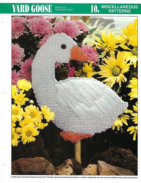 Yard Goose Plastic Canvas Pattern Annies International Etsy