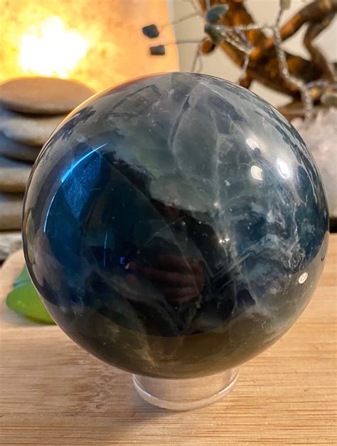 Beautiful Fluorite Sphere Orb Crystal Ball Geode Fls3 Shelf 4