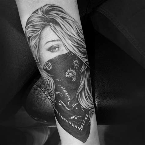 Gangsta Girl With Bandana Tattoos Weird Tattoos Badass Tattoos Great Tattoos Trendy Tattoos