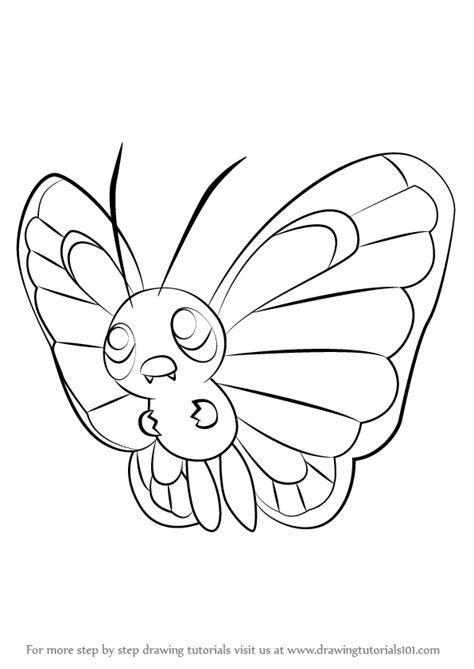 How To Draw Butterfree From Pokemon Pokemon