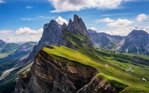 Odle Mountains In Seceda Dolomites Italy Photo Landscape 4k Gnome