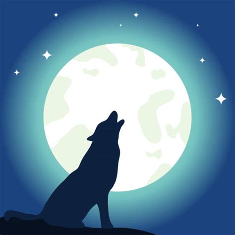 Wolf Howling At Moon Illustrations Royalty Free Vector Graphics And Clip