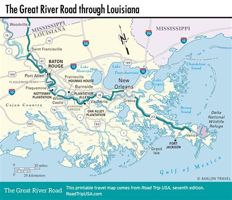 Map Of The Great River Road Through Louisiana Great River Road Trip