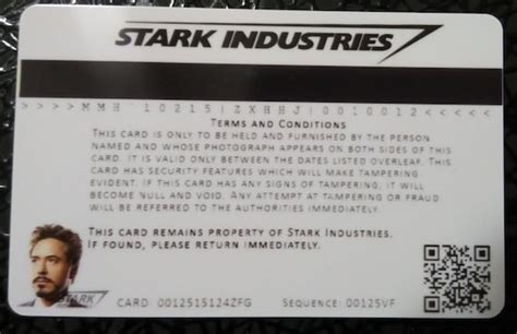 Stark Industries Iron Man Cosplay Id Badge Card Fully Customisable Ebay