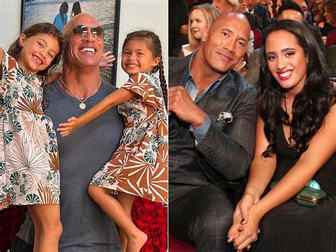 dwayne johnson puckers up holds daughter 5 during her princess party