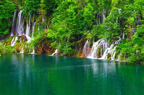 Lake Jungle Waterfall Landscape Wallpapers Hd Desktop