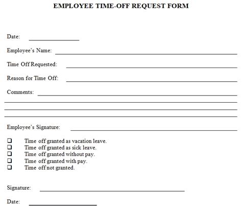 Printable Time Off Request Form Printable Form Vrogue Co