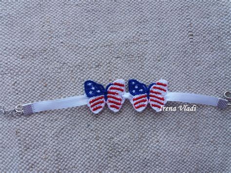 Fsl Earrings Butterfly 4th Of July American Patriotic Flag Etsy