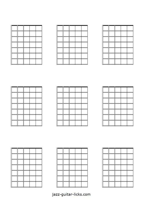 9 Blank Guitar Chord Diagrams Guitar Chords Guitar Fretboard Guitar