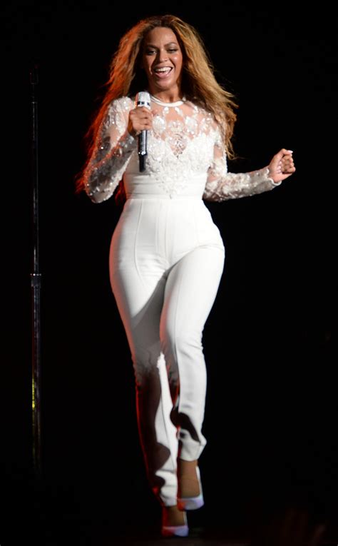 Beyonce Shows Off Her Form In A White Jumpsuit E News