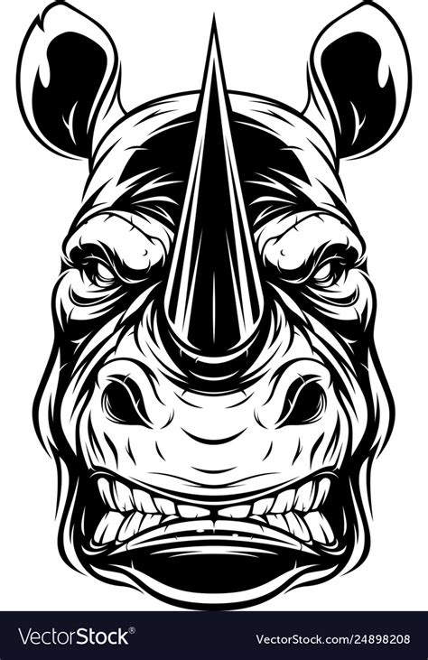 Ferocious Rhino Head Royalty Free Vector Image