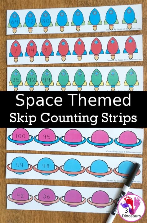 Free Space Themed Skip Counting Strips Free Homeschool Deals