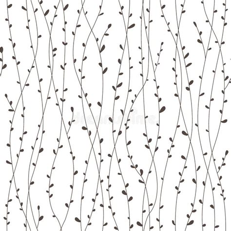 Vector Seamless Pattern With Branches And Leaves Floral Stylish