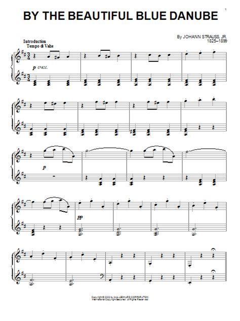 Johann Strauss Jr By The Beautiful Blue Danube Sheet Music Notes