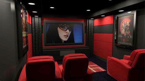 This particular red room number 2 brought you to another page that. Red and Black Home Theater Design with Great Theater ...