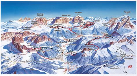 Pozza Di Fassa Aloch Buffaure Piste Map Plan Of Ski Slopes And