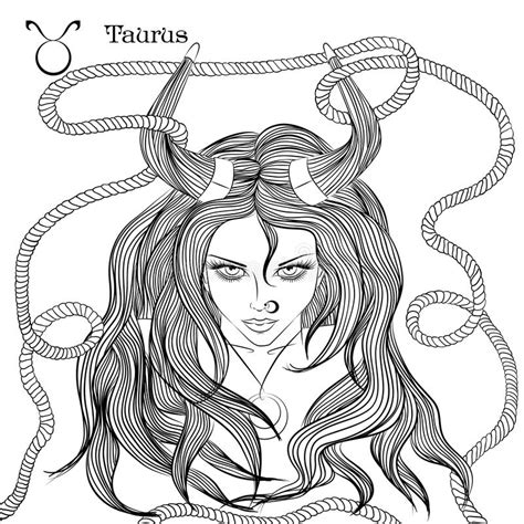 Astrological Sign Of Taurus As A Beautiful Girl Zodiac Vector