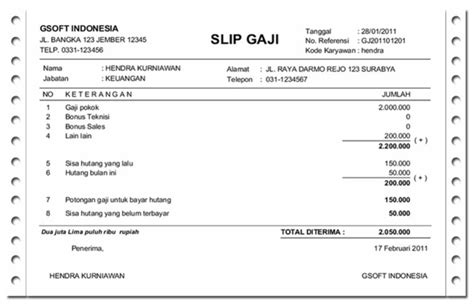 Payslip Contoh Slip Gaji Simple Ini Contoh Slip Gaji Beserta Format Sexiz Pix