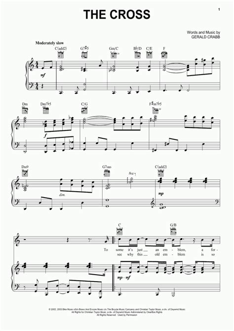 The Cross Piano Sheet Music Onlinepianist