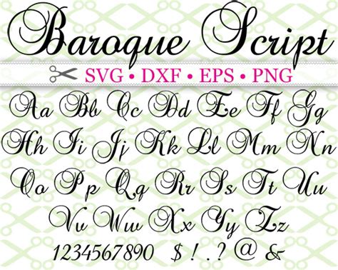 Baroque Script Svg Font Lettering Alphabet Hand Lettering Alphabet