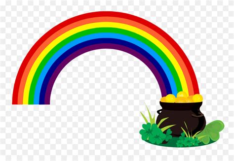 Pot Of Gold Clip Art Rainbow Clipart Black And White Stunning Free