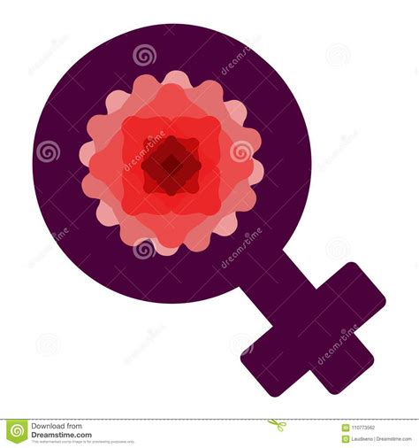 Female Gender Symbol With A Flower Icon Stock Vector Illustration Of Happy Frame 110773562