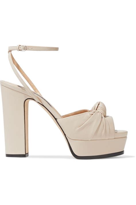 Sergio Rossi Kaia Knotted Leather Platform Sandals In Natural Lyst