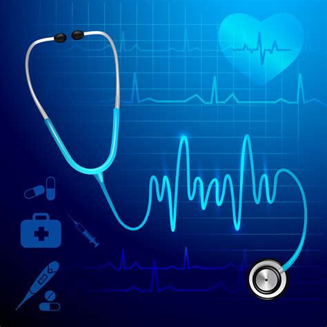 Stethoscope Heartbeat Background 460267 Vector Art At Vecteezy
