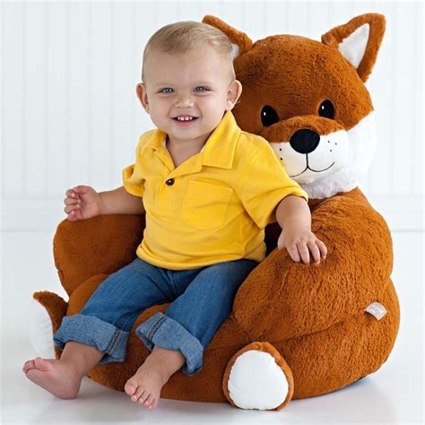 Childrens Plush Fox Character Chair Relaxing Reading Playroom Kids