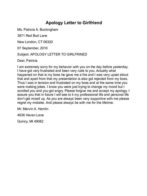Business Apology Letter Sample Hq Template Documents