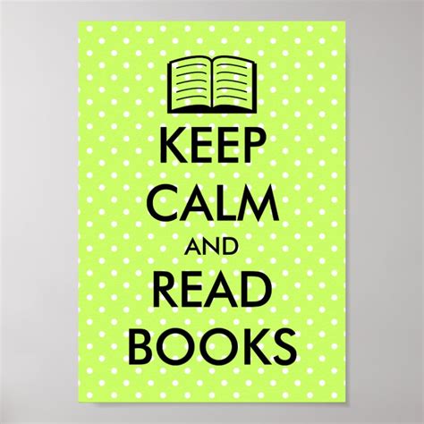 Cute Keep Calm And Read Books Poster Print Zazzle