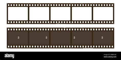 Set Of Filmstrip Isolated On White Background Retro Film Strip Frame