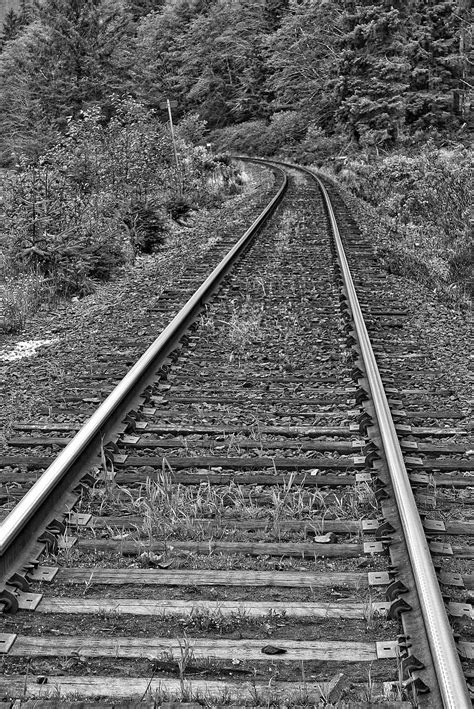 Hd Wallpaper Perspective Train Track Railway Line Transportation Railroad Track Wallpaper