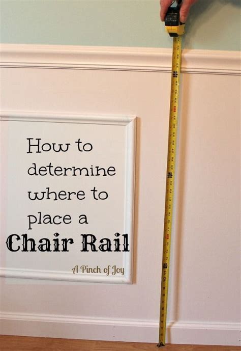 Chair heights are generally in the range of 17 inches to 19 inches or 42 cm to 47cm from the top of the seat to the chair leg. Pin by Jennifer Ramsey on Decor to try | Chair rail, Chair ...