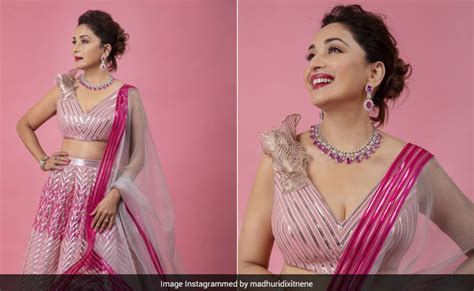 Madhuri Dixit Is All About Pink In A Stunning Lehenga That Is Summer