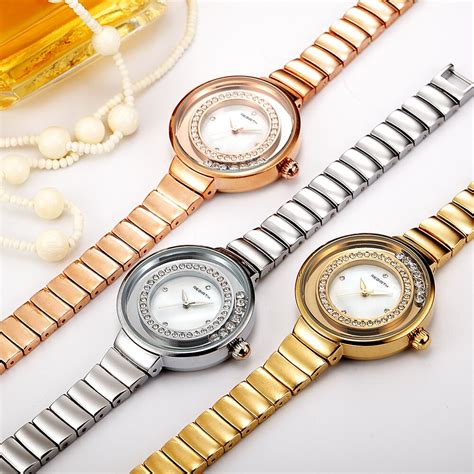 rebirth elegant luxury ladies women s watches casual quartz watch waterproof watch rotating dial