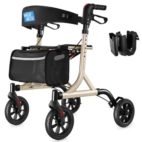 Walk Mate Rollator Walker For Seniors With Cup Holder Upgraded Thumb