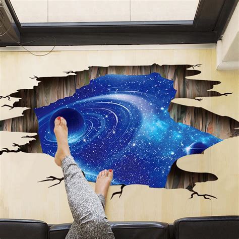 Outer Space Planets 3d Wall Stickers Cosmic Galaxy Wall Decals For Kids
