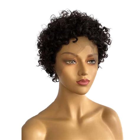Short Black Pixie Cut Curly Wig Lace Front Brazilian Hair Surprisehair