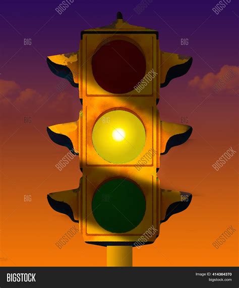 Yellow Caution Light Image And Photo Free Trial Bigstock