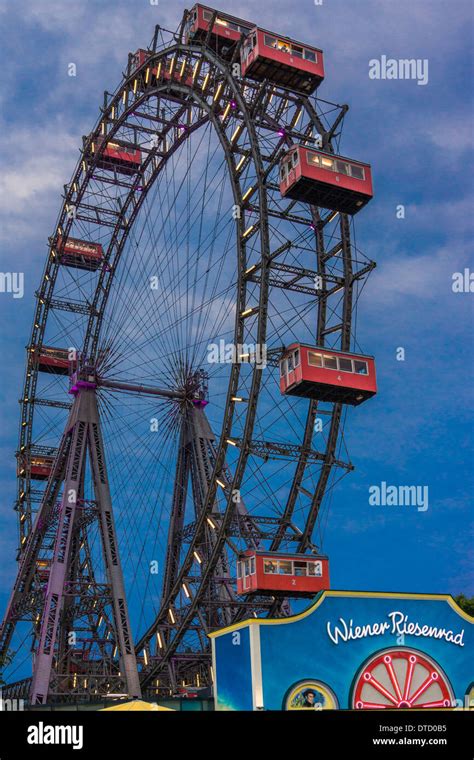 Ferris Wheel At The Prater Amusement Park At Dusk Vienna Austria