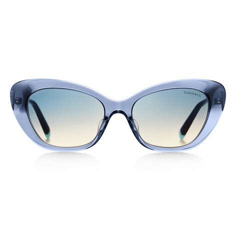 Tiffany And Co Cat Eye Sunglasses Dark Blue Silver Tiffany Diamond