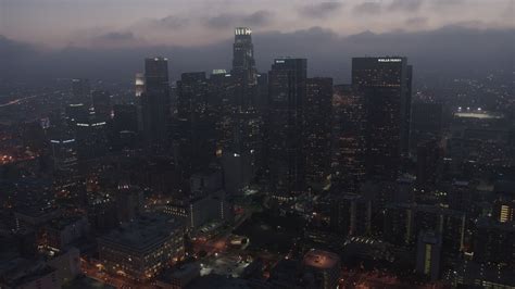 4k Stock Footage Aerial Video Approaching Downtown Los