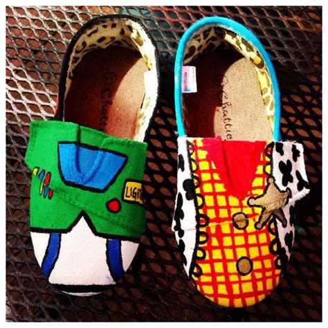 Toy Story Hand Painted Buzz And Woody Shoes By Sunflowercraftshop