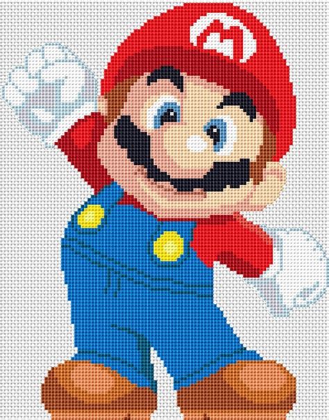 Super Mario Cross Stitch Pattern Pdf Cute Embroidery Wall Etsy