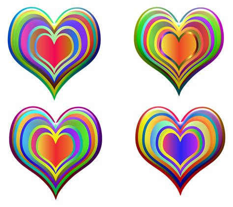 Colorful Hearts 1960s Free Image On Pixabay