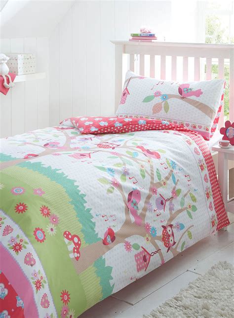 This 4 piece set includes the following: beautiful owl bed linen for the girls | Single bedding ...